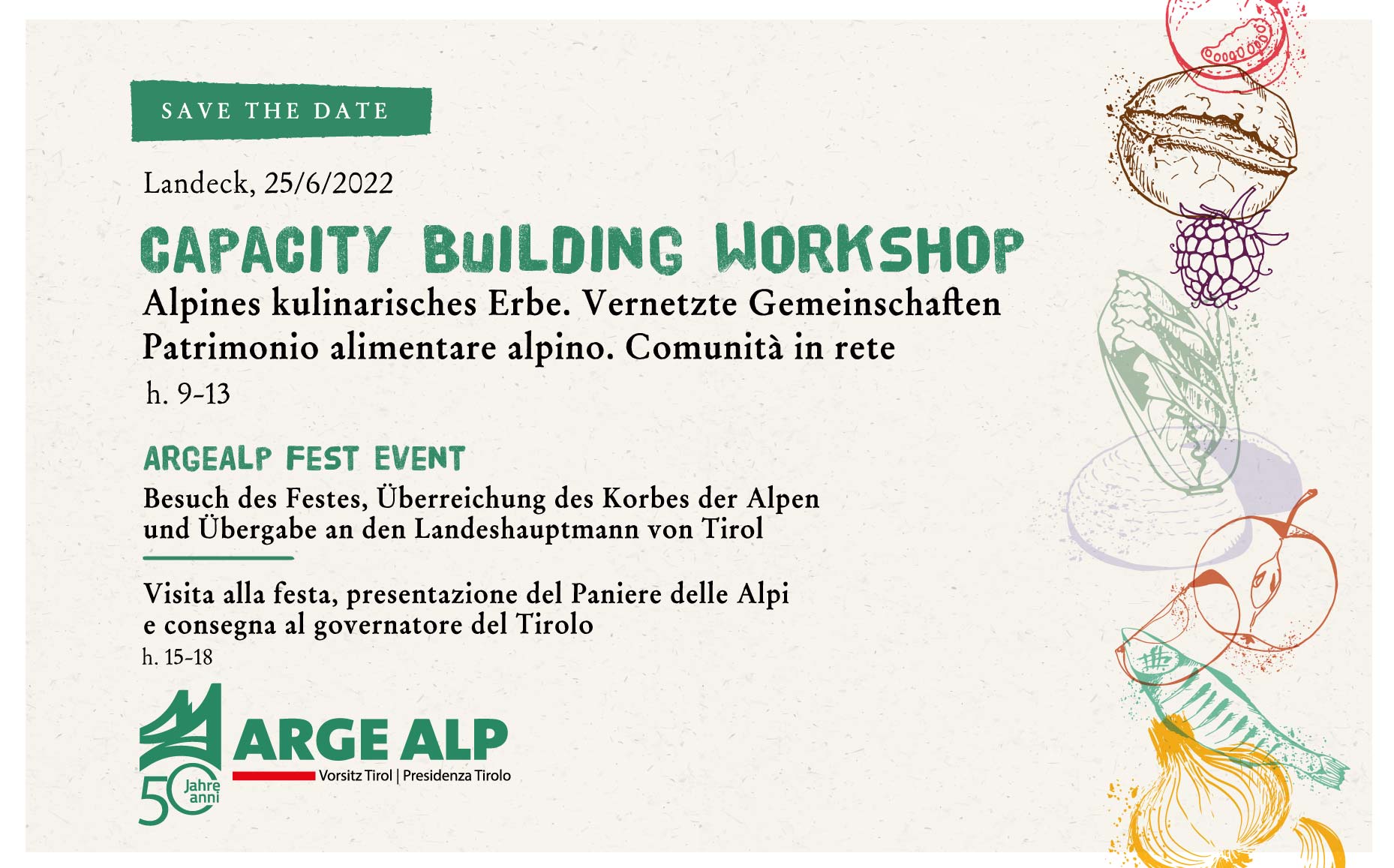 Workshop: Patrimonio Alimentare Alpino. Comunità in rete - 25 giugno 2022, Landeck (Austria)